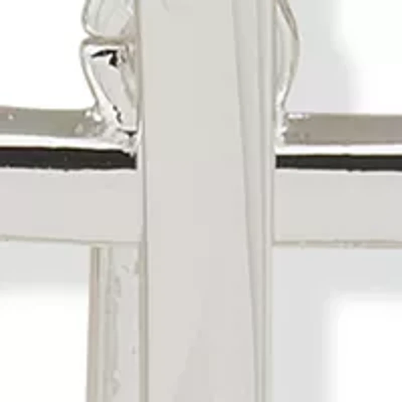 Silver Tone Rectangular Orbital Lever Back Earrings