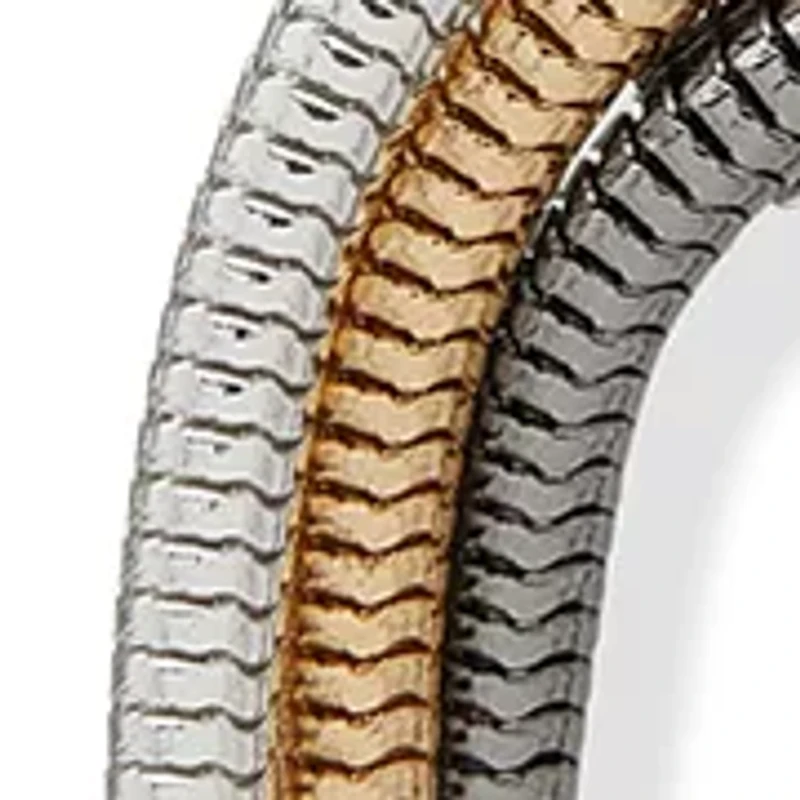 Tri Tone Multi Snake Chain Linear Earrings