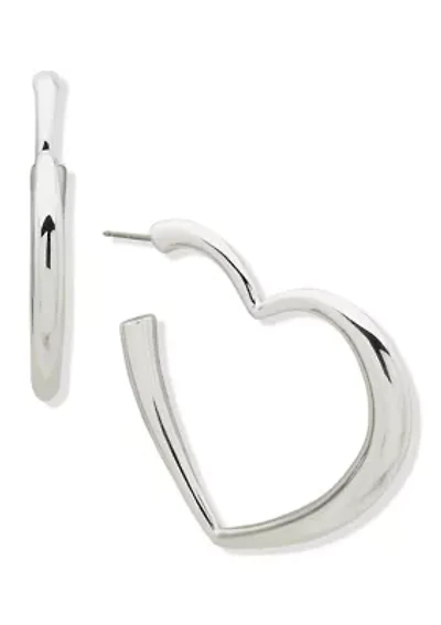 Open Heart Hoop Earrings