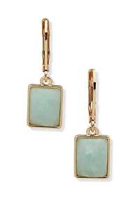 Square Stone Drop Earrings