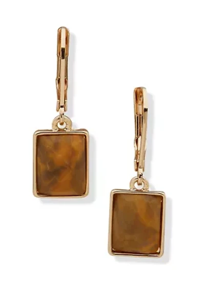 Square Stone Drop Earrings