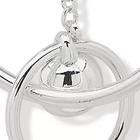 Silver Tone Ball and Ring Orbital Lever Back Earrings