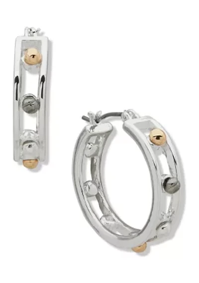 Tri Tone Multi Hoop Click Top Earrings