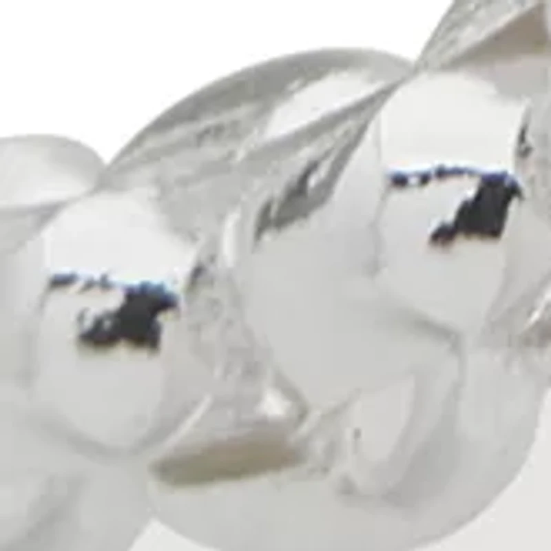 Silver Tone 39 Millimeter Chain Hoop Earrings