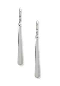 Silver Tone Puffy Linear Lever Back Earrings