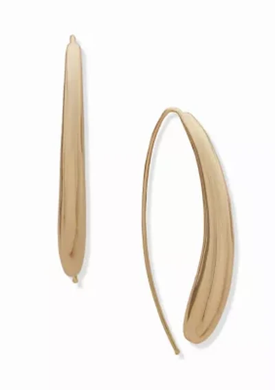 Gold Tone Teardrop Wire Earrings