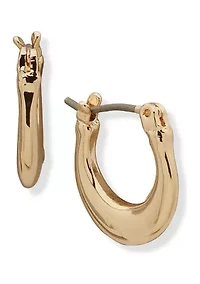 Gold Tone 13mm Huggie Hoop Clicktop  Earrings