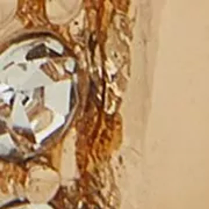 Gold Tone 15 Millimeter Pavé Huggie Hoop Earrings