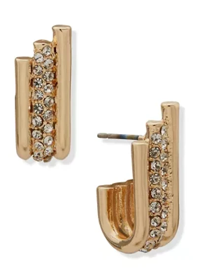 Gold Tone 17 Millimeter J Hoop Earrings