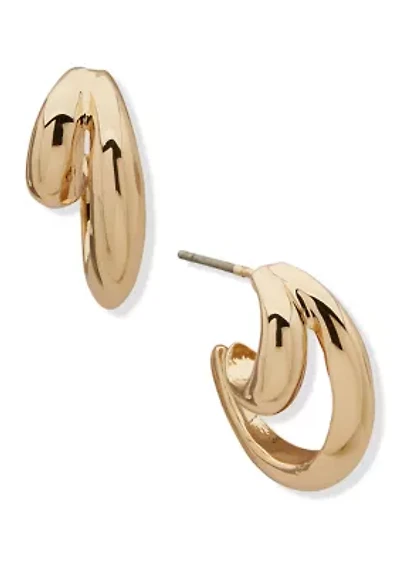 Gold Tone 20 Millimeter Double Hoop Earrings