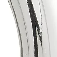 Silver Tone 20 Millimeter Small Bamboo Hoop Earrings