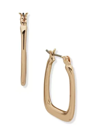 Gold Tone 26 Millimeter Square Hoop Earrings