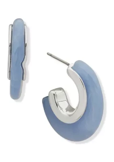 Silver Tone 27 Millimeter Post Hoop Earrings