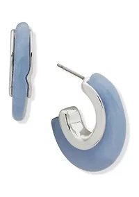 Silver Tone 27 Millimeter Post Hoop Earrings