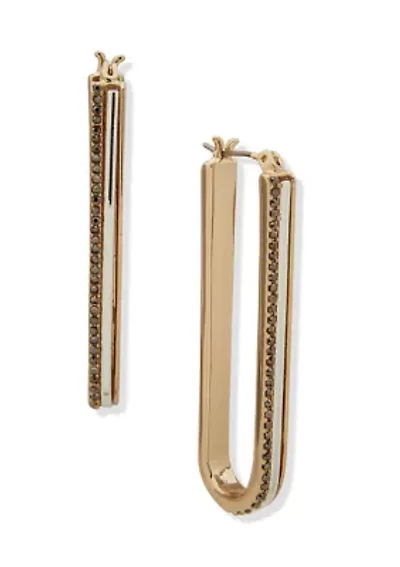 Tri Tone 45 Millimeter Thin Hoop Earrings