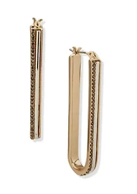 Tri Tone 45 Millimeter Thin Hoop Earrings