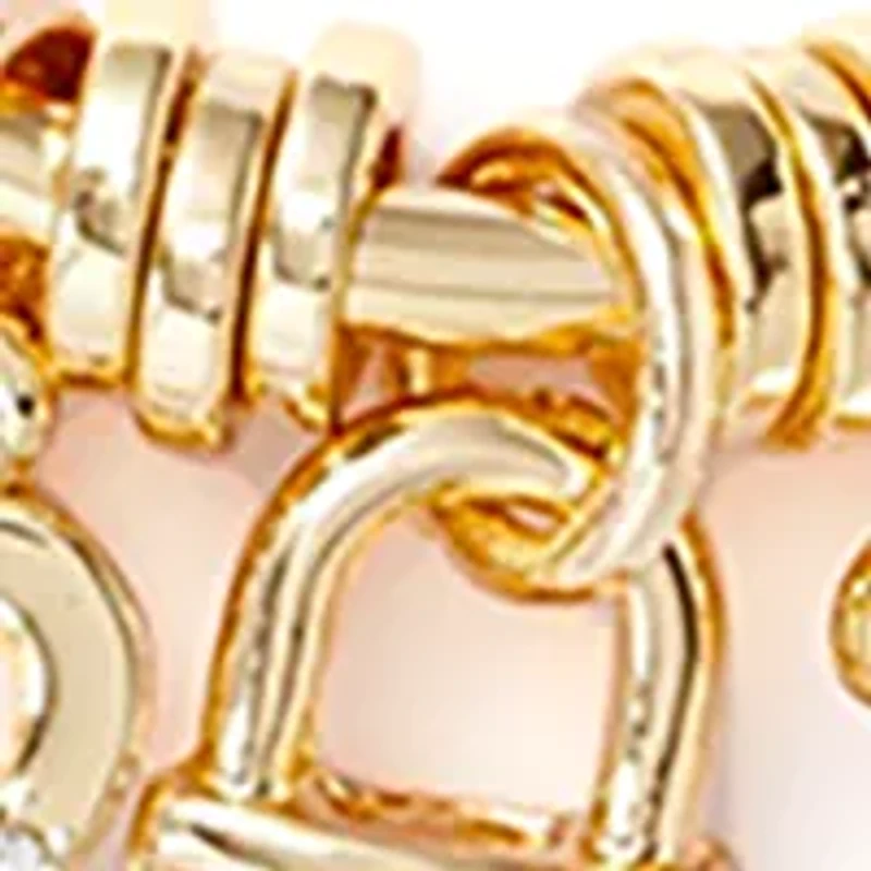 Gold Tone Charm Hoop Earrings