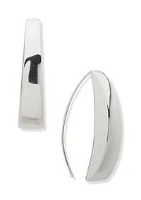  Bar Threader Silver Tone Earrings