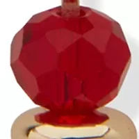 Gold Tone Red Beaded Linear Earrings