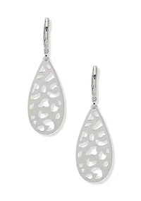 Silver Tone Leopard Teardrop Earrings