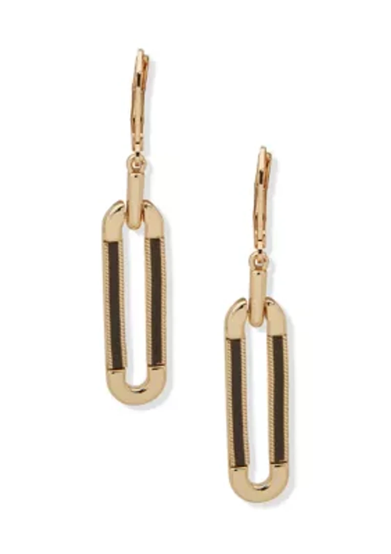 Two Tone Multi Link Drop Earrings