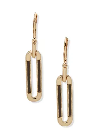 Two Tone Multi Link Drop Earrings