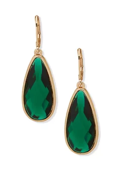 Gold Tone Large Teardrop Earrings