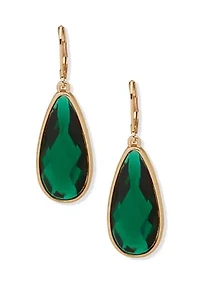 Gold Tone Large Teardrop Earrings