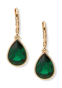 Gold Tone Teardrop Drop Earrings