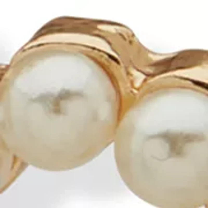 Pearl Heart Threader Earrings