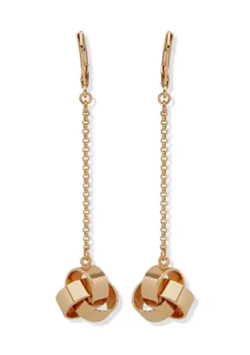 Knot Chain Linear Earrings