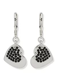 Pavé Heart Drop Earrings
