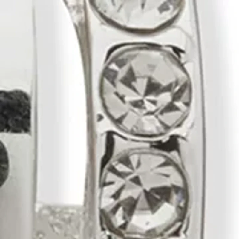 Silver Crystal Stone Trio Earrings