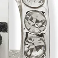 Silver Crystal Stone Trio Earrings