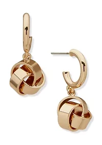 Knot Drop Hoop Earrings