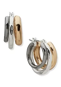Triple Hoop Click Earrings