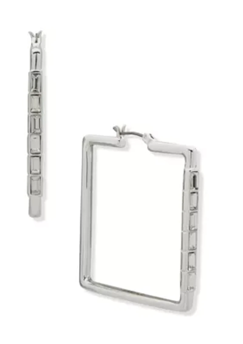 Crystal Square Hoop Earrings