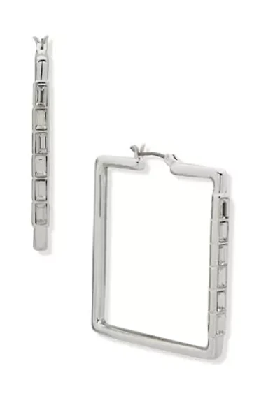 Crystal Square Hoop Earrings