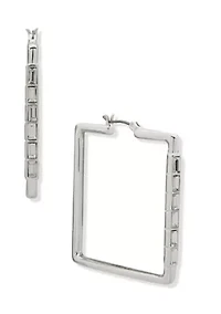 Crystal Square Hoop Earrings