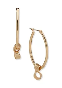  Hoop Gold Tone Earrings