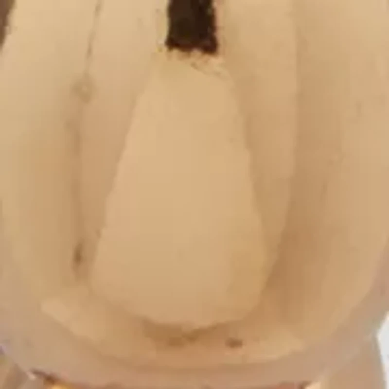 Puffy Gold Tone Charm Hoop Earrings