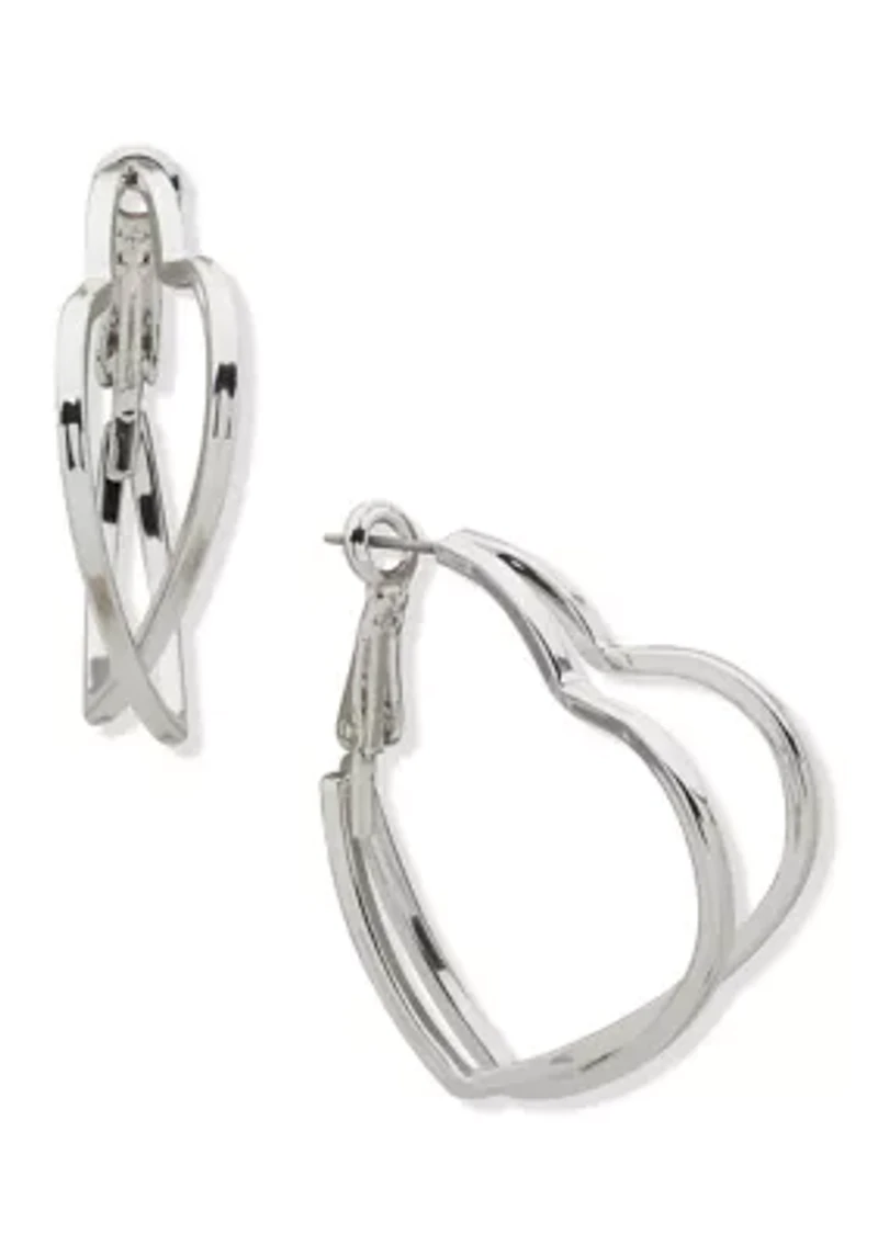 Double Heart Hoop Earrings