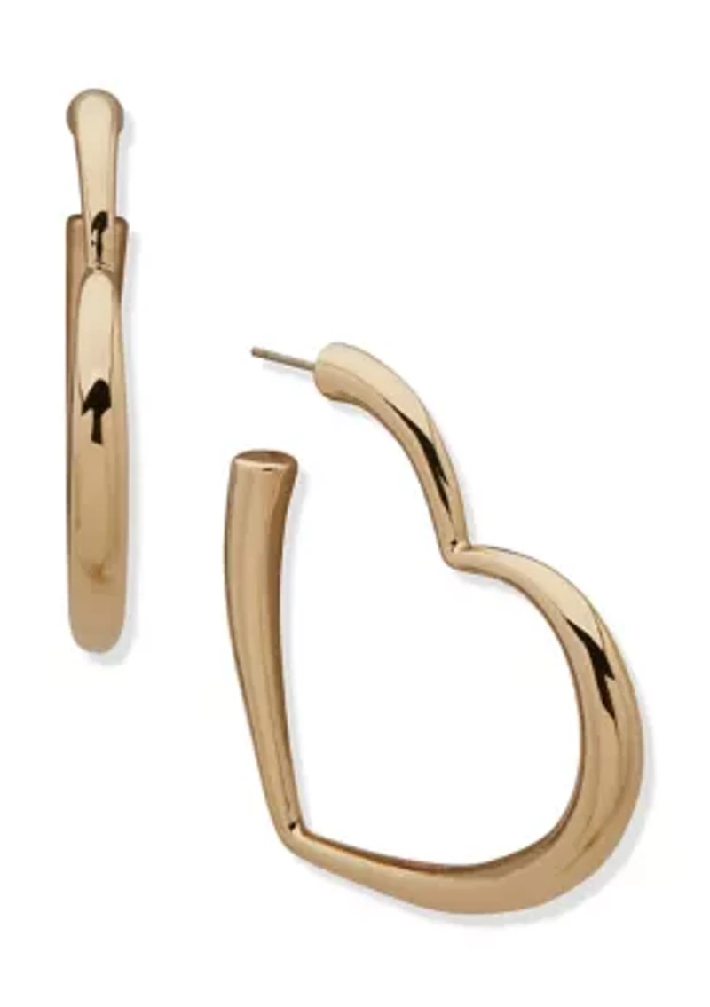 Open Heart Hoop Earrings