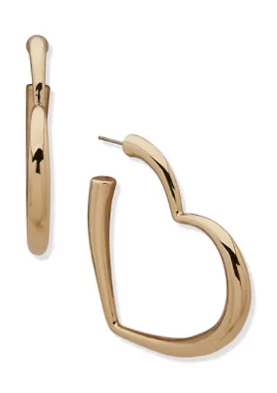 Open Heart Hoop Earrings