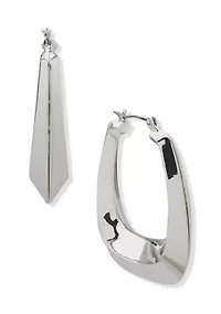 Beveled Gold-Tone Hoop Earrings