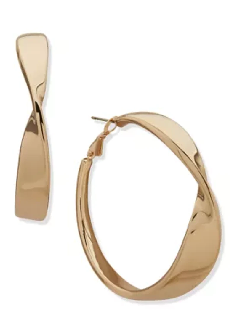  Twisted Post Hoop Earrings