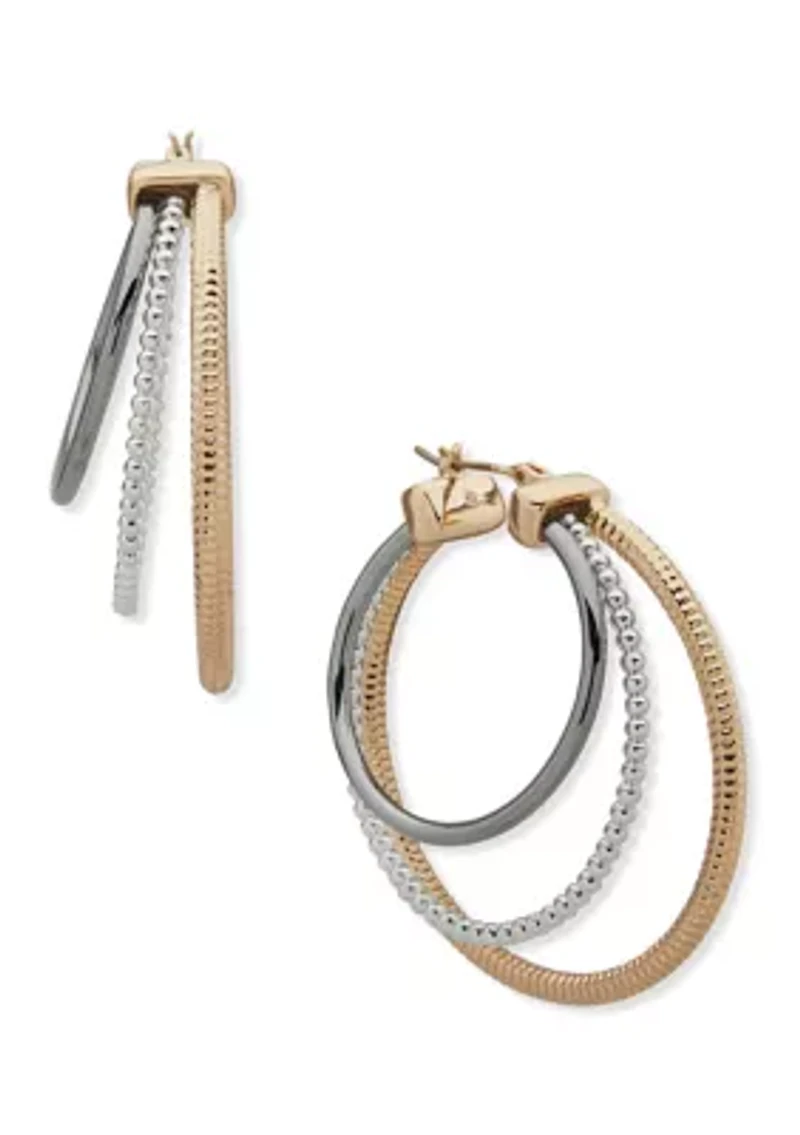 Tri Hoop Earrings