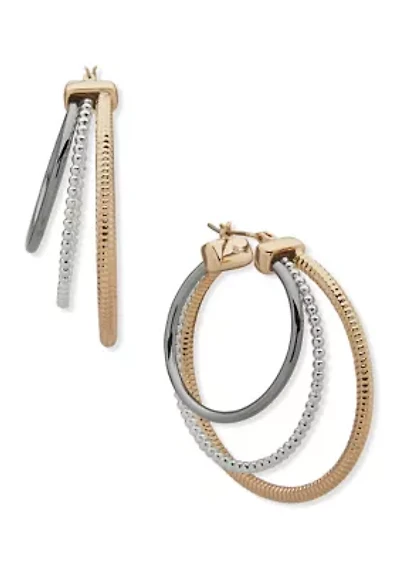 Tri Hoop Earrings