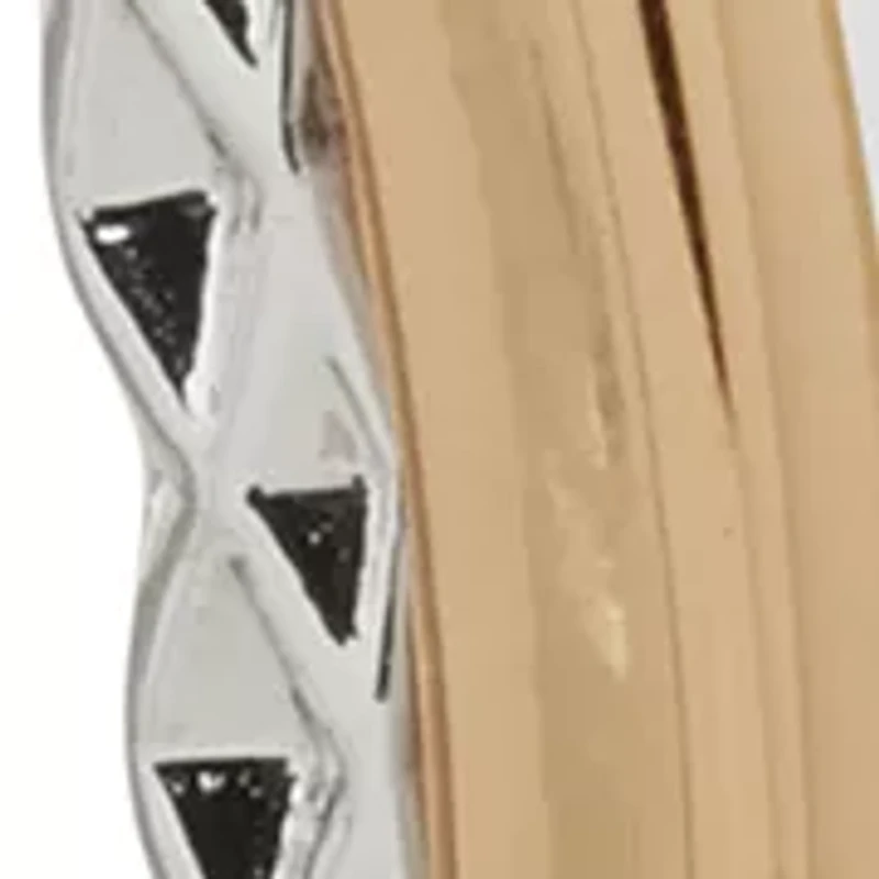 C Hoop Two Tone Earrings