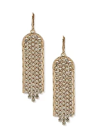 Gold Tone Crystal Mesh Chandelier Earrings
